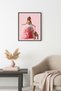Black Wooden Framed Retro Painting - Pink Vintage Style |   Huhu2649 - Single Table Black Frame