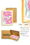 Natural Wood Framed Retro Floral Pattern Painting - Pastel Pink Floral |   Huhu2776 - Single Table Natural Wood Frame - 3