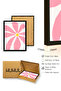 Black Wooden Framed Retro Floral Painting - Pink Floral Pattern |   Huhu2849 - Single Table Black Frame - 3