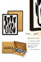 Black Wooden Framed Retro Floral Painting - Black and White Floral Pattern |   Huhu2803 - Single Table Black Frame - 3