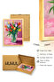 Natural Wood Framed Abstract Floral Pattern Painting - Vibrant Spring Tones |   Huhu1816 - 3