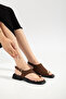 Women's Gold Buckle Flip-Flop Casual Sandals - 6