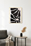 Natural Wood Framed Retro Painting - Abstract Floral Pattern Painting |   Huhu2240 - Single Table Natural Wood Frame