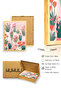 Natural Wood Framed Retro Floral Painting - Pastel Floral Pattern |   Huhu2621 - Single Table Natural Wood Frame - 3