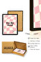 Black Wooden Framed Retro Typography Painting - Pink Checkered with Positive Message |   Huhu2063 - Single Table Black Frame - 3