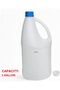 Empty 4 Liter Plastic Bleach Bottle with Handle and Cap (White, 4L, Set of 2 Pieces) - 6