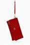 Women's Quilted Embroidered Hand and Shoulder Bag with Adjustable Strap Portfolio Bag - 5