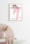 Natural Wood Framed Vintage Painting - Retro Pop Art Couple New Yorkers |   Huhu2385 - Single Table Natural Wood Frame
