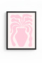 Boho Floral Painting with Black Wooden Frame - Pastel Tones |   Huhu2790 - Single Table Black Frame - 2
