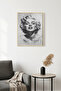 Natural Wood Framed Portrait Sketch Painting - Black and White Art |   Huhu1972 - Single Table Natural Wood Frame