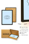 Black Wooden Framed Abstract Eye Line Art Painting - Minimalist Black and White |   Huhu2654 - Single Table Black Frame - 3