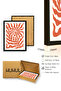 Black Wooden Framed Retro Abstract Painting - Tropical Coral Pattern |   Huhu2627 - Single Table Black Frame - 3
