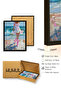 Natural Wooden Framed Figurative Patterned Painting - Turquoise Summer |   Huhu1794 - 3
