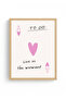 Minimalist Word Art Painting with Natural Wood Frame - Pastel Tones |   Huhu2502 - Single Table Natural Wood Frame - 2
