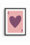 Black Wooden Framed Retro Heart Patterned Painting - Pink Love Tones |   Huhu2299 - Single Table Black Frame - 2