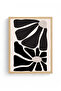 Natural Wood Framed Retro Painting - Abstract Floral Pattern Painting |   Huhu2240 - Single Table Natural Wood Frame - 2