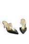 Genuine Leather Pointed Toe Women's Shoes Z638 Black Napa - Beige Napa (Black Napa - Beige Napa) - 4