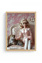 Natural Wood Framed Retro Portrait Painting - Stylish Figure Pattern |   Huhu2584 - Single Table Natural Wood Frame - 2