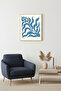 Natural Wood Framed Retro Leaves Painting - Tropical Botanical Pattern |   Huhu2441