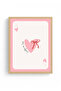 Natural Wood Framed Romantic Heart Painting - Love and Luck Patterned - Pastel |   Huhu2798 - Single Table Natural Wood Frame - 2