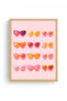 Natural Wood Frame Retro Pop Art Glasses - Pastel and Vibrant Shades |   Huhu2543 - Single Table Natural Wood Frame - 2