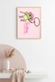 Natural Wood Framed Pop Art Frog Painting - Yeehaw State of Mind Retro |   Huhu2345 - Single Table Natural Wood Frame