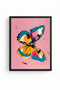 Black Wooden Framed Butterfly Pop Art Painting - Vibrant Butterfly Pattern |   Huhu2579 - Single Table Black Frame - 2