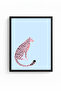 Retro Leopard Painting with Black Wooden Frame - Pink Dotted Animal Figure |   Huhu2760 - Single Table Black Frame - 2