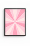 Black Wood Framed Retro Abstract Painting - Pastel Pink Tones |   Huhu2766 - Single Table Black Frame - 2