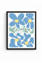 Black Wooden Framed Botanical Flower Painting - Retro Pastel Pattern |   Huhu2711 - Single Table Black Frame - 2
