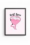 Black Wooden Framed Self Love Heart Painting - Retro Pop Art Design |   Huhu2748 - Single Table Black Frame - 2