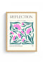 Natural Wood Framed Retro Floral Patterned Painting - Pink Tones |   Huhu2592 - Single Table Natural Wood Frame - 2