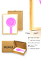 Natural Wood Framed Retro Pop Art Painting - Pink Lollipop Patterned |   Huhu2791 - Single Table Natural Wood Frame - 3