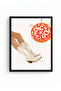 Black Wooden Framed Retro Painting - Pop Art Stars Themed |   Huhu2758 - Single Table Black Frame - 2