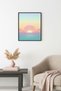 Black Wooden Framed Retro Painting - Sunset Seascape in Pastel Tones |   Huhu2510 - Single Table Black Frame