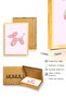 Natural Wood Framed Retro Animal Painting - Abstract Design in Pastel Tones |   Huhu2529 - Single Table Natural Wood Frame - 3