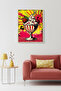 Natural Wood Framed Retro Ice Cream Themed Painting - Vibrant Pop Art |   Huhu2038 - Single Table Natural Wood Frame
