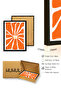 Black Wooden Framed Retro Pop Art Painting - Orange Abstract Floral Pattern |   Huhu2647 - Single Table Black Frame - 3