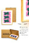 Natural Wood Framed Retro Painting - Green Pink Free Hugs |   Huhu2361 - Single Table Natural Wood Frame - 3