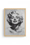 Natural Wood Framed Portrait Sketch Painting - Black and White Art |   Huhu1972 - Single Table Natural Wood Frame - 2