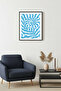 Black Wooden Framed Retro Painting - Tropical Ocean Leaf |   Huhu2691 - Single Table Black Frame