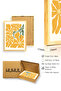 Natural Wood Framed Retro Floral Pattern Painting - Yellow Tones |   Huhu2453 - Single Table Natural Wood Frame - 3
