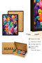 Natural Wood Framed Figurative Patterned Painting - Tropical Colors |   Huhu1846 - 3
