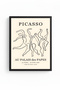 Black Wooden Framed Line Art Painting - Abstract Human Figure Retro Painting - Picasso |   Huhu2401 - Single Table Black Frame - 2