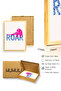 Natural Wood Framed Retro Tiger Painting - Pink and Blue Roar Pattern |   Huhu2239 - Single Table Natural Wood Frame - 3