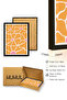 Natural Wood Framed Retro Floral Pattern Painting - Orange Pink |   Huhu2548 - 3