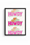Black Wooden Framed Retro Painting - Pink Cowboy |   Huhu2284 - Single Table Black Frame - 2