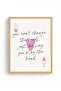 Natural Wood Framed Retro Promise Table - Love and Destiny on Cards |   Huhu2501 - Single Table Natural Wood Frame - 2