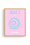 Natural Wood Framed Pastel Abstract Painting - Tropical Spiral Pattern |   Huhu2207 - 2