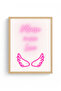 Natural Wooden Framed Neon Love Painting - Please More Love Text |   Huhu2309 - Single Table Natural Wood Frame - 2